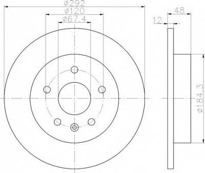 HELLA PAGID 8dd355116831 -  Тормозной диск
